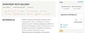 wycinek ekranu, na którym widać integrację z systemm beds24