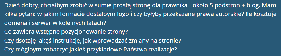 tresc pytania Allegro