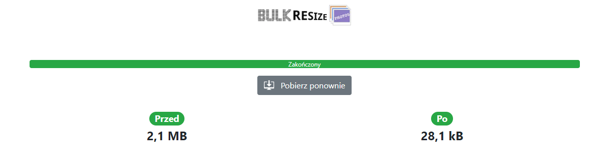 ekran widoczny po konwersji plików do webp