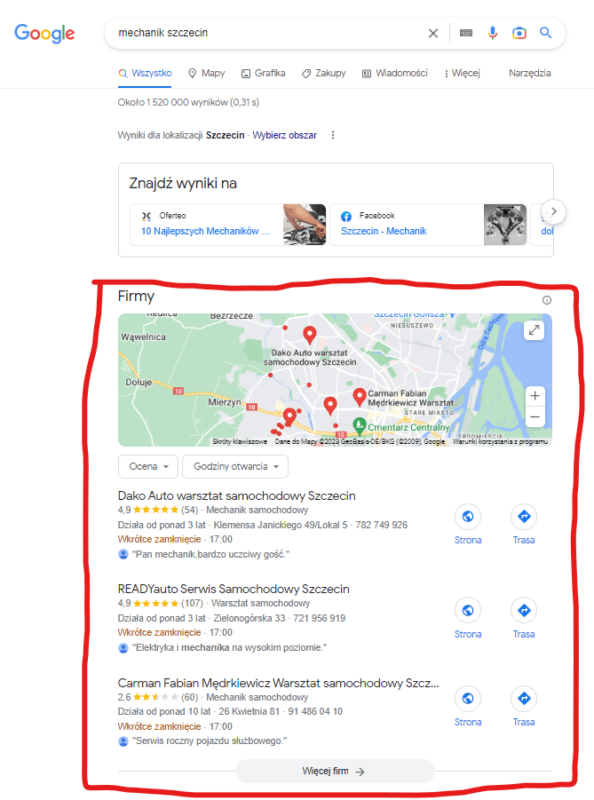 wizytowka google widok ogolny