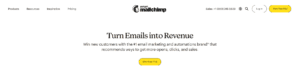 wycinek strony z mailchimp