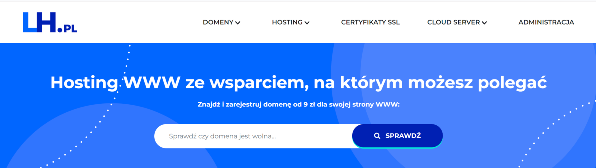 wycinek wyszukiwarki domen ze strony lh.pl