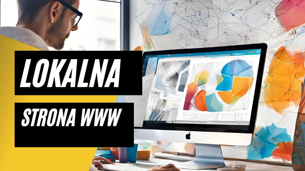 webdesigner tworzy przy komputerze i jest napis lokalna strona www