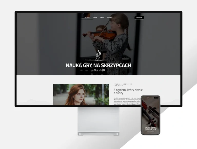 zrzut ekranu strony internetowej dla stusia skrzypiec con brio w szczecinie